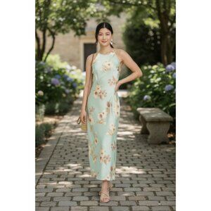 NWT A New Day Women's Satin Halter Slip Dress Color: Mint Size: Sm.  Open Back